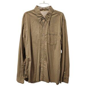 🪻BOGO🪻 CALVIN KLEIN JEANS 100% Cotton Tan‎ Long Sleeve Button Down Shirt XL